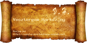 Vesztergom Harkány névjegykártya